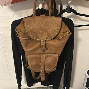 Roots leather backpack
